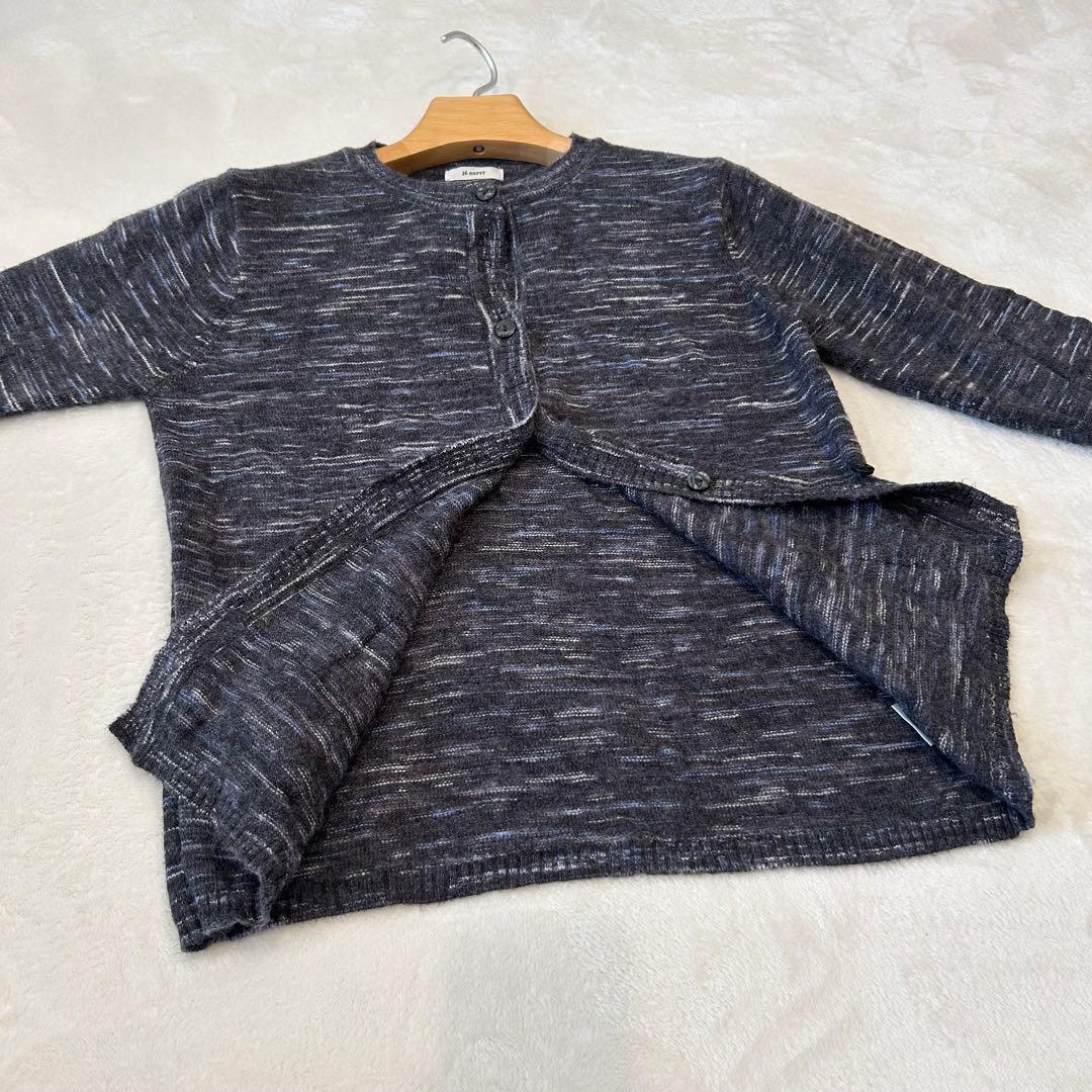 .ニットカーディガン 杢調 ポケット付 グレー LL シンプル　防寒 8