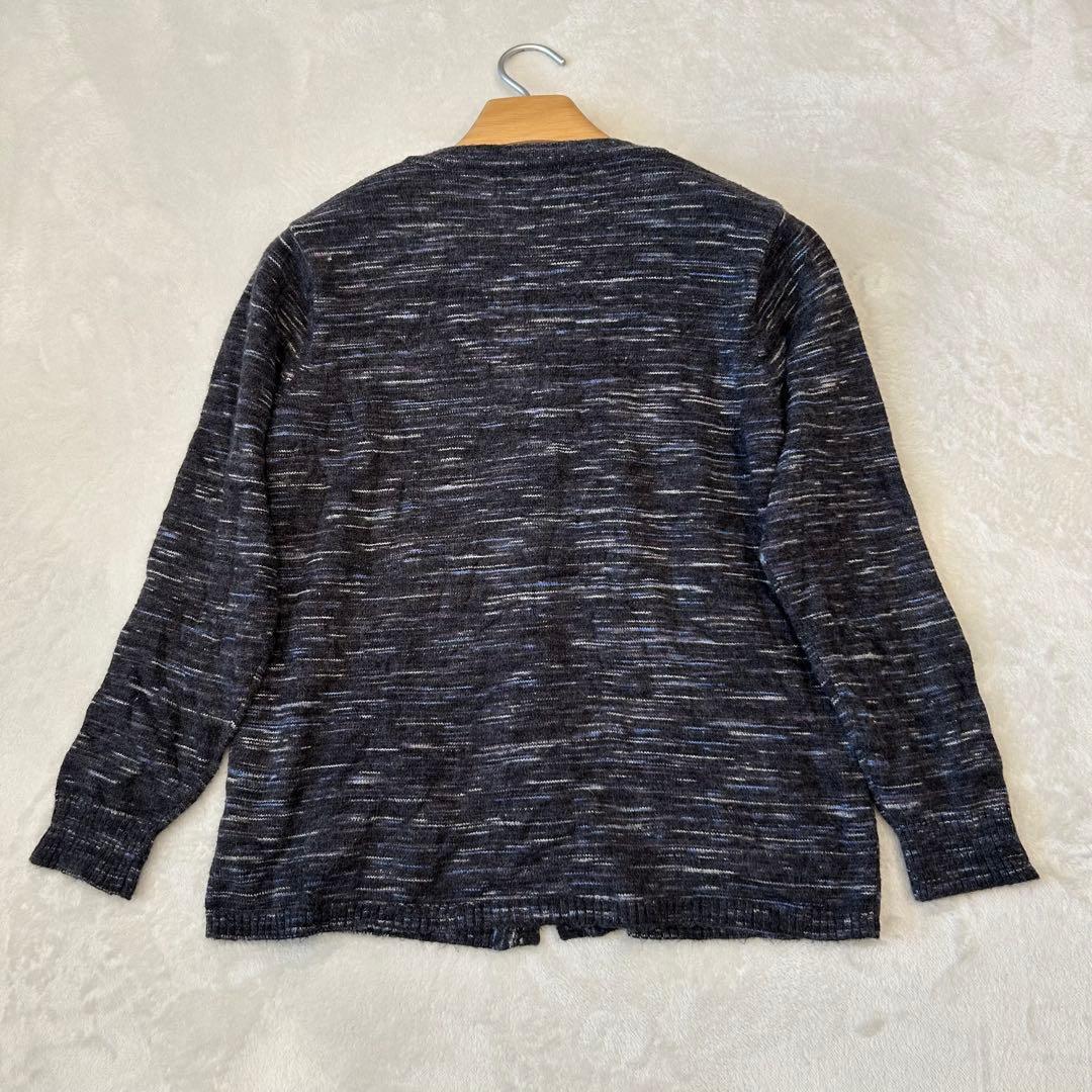 .ニットカーディガン 杢調 ポケット付 グレー LL シンプル　防寒 9