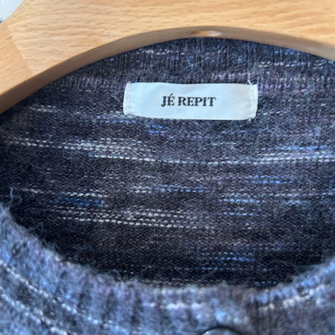 .ニットカーディガン 杢調 ポケット付 グレー LL シンプル　防寒 10