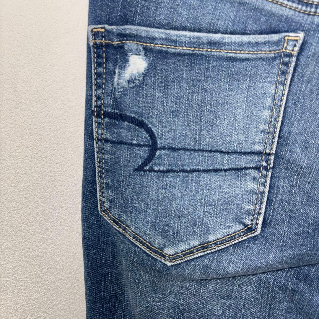 AMERICAN EAGLE スキニーダメージジーンズ M相当ストレッチd673 14