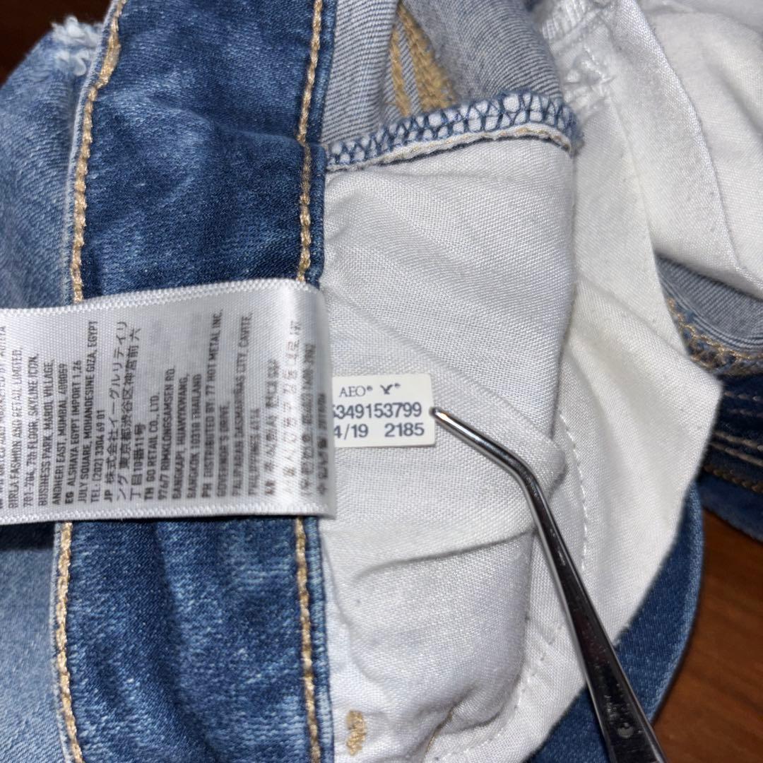 AMERICAN EAGLE スキニーダメージジーンズ M相当ストレッチd673 18