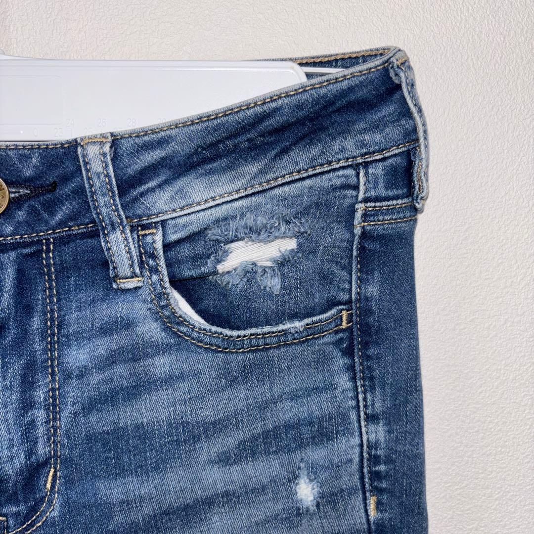 AMERICAN EAGLE スキニーダメージジーンズ M相当ストレッチd673 8