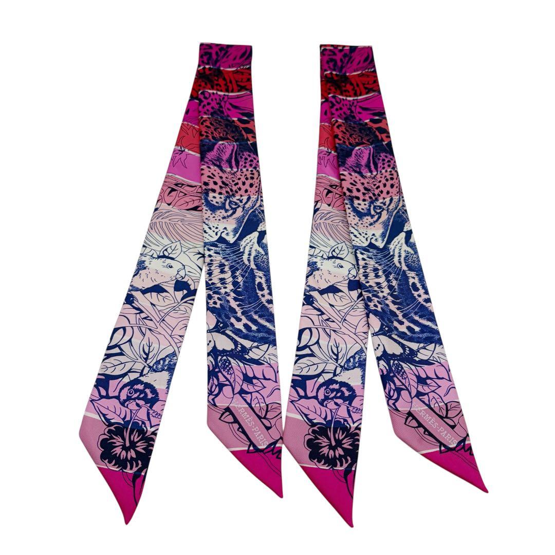 ⭐️良品⭐️ エルメス ツイリー ジャングルラブラブ レインボー 2本