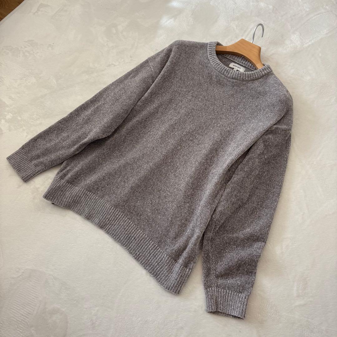 .モノマート ニットセーター 長袖 グレー 灰色　Lサイズ　大きめ　防寒　無地 3