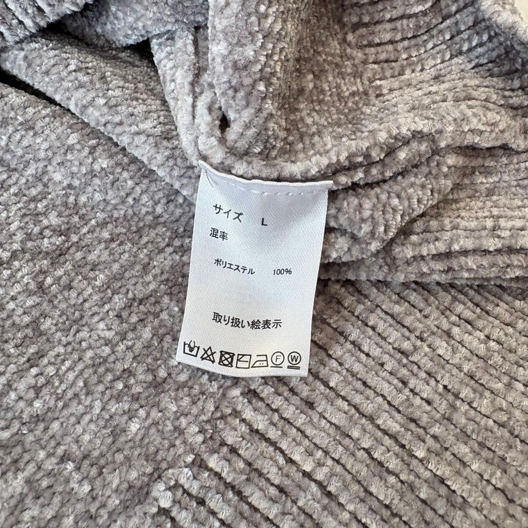 .モノマート ニットセーター 長袖 グレー 灰色　Lサイズ　大きめ　防寒　無地 9