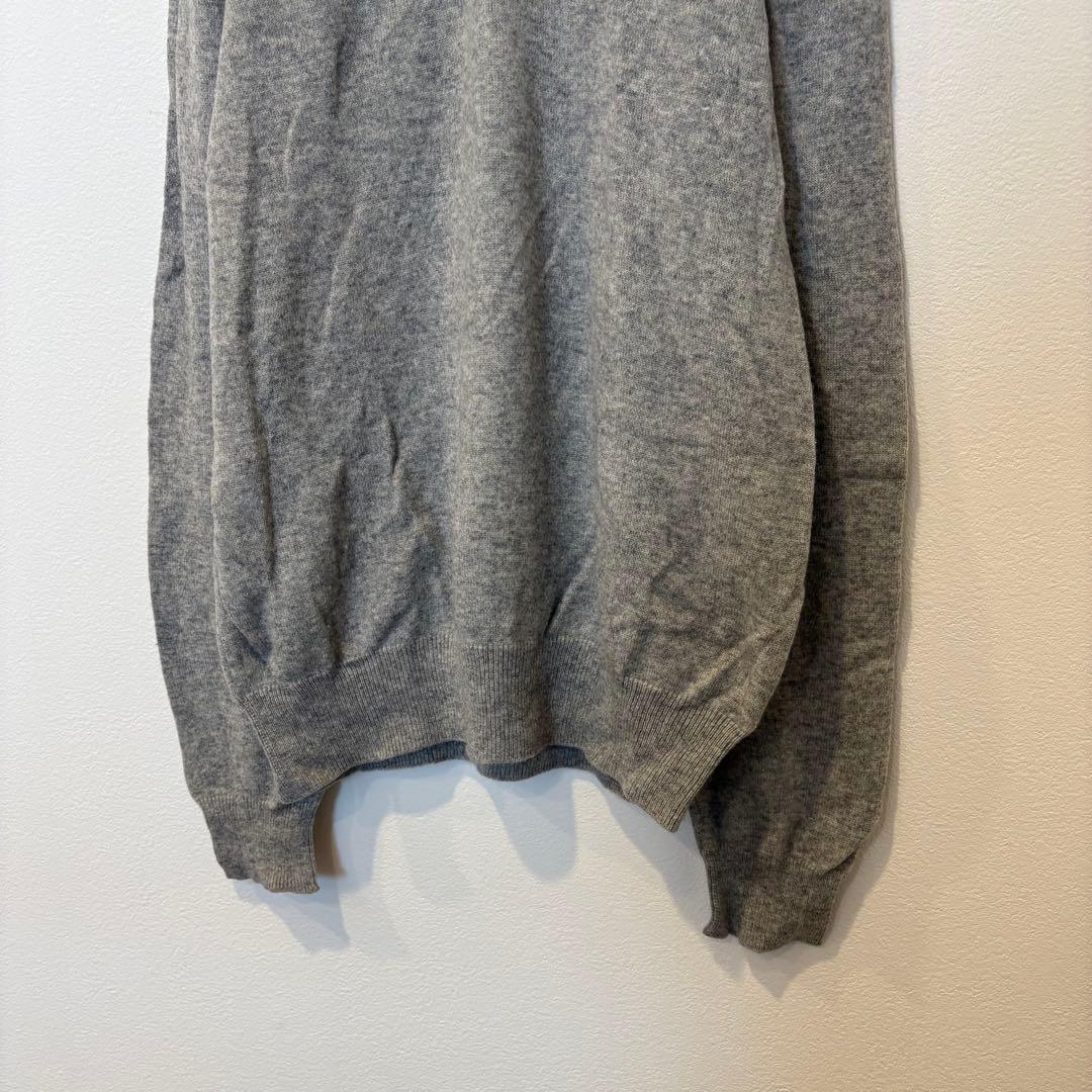 ユニクロ カシミヤ 100% ニットセーター Vネック 長袖 グレー 灰色　M 4