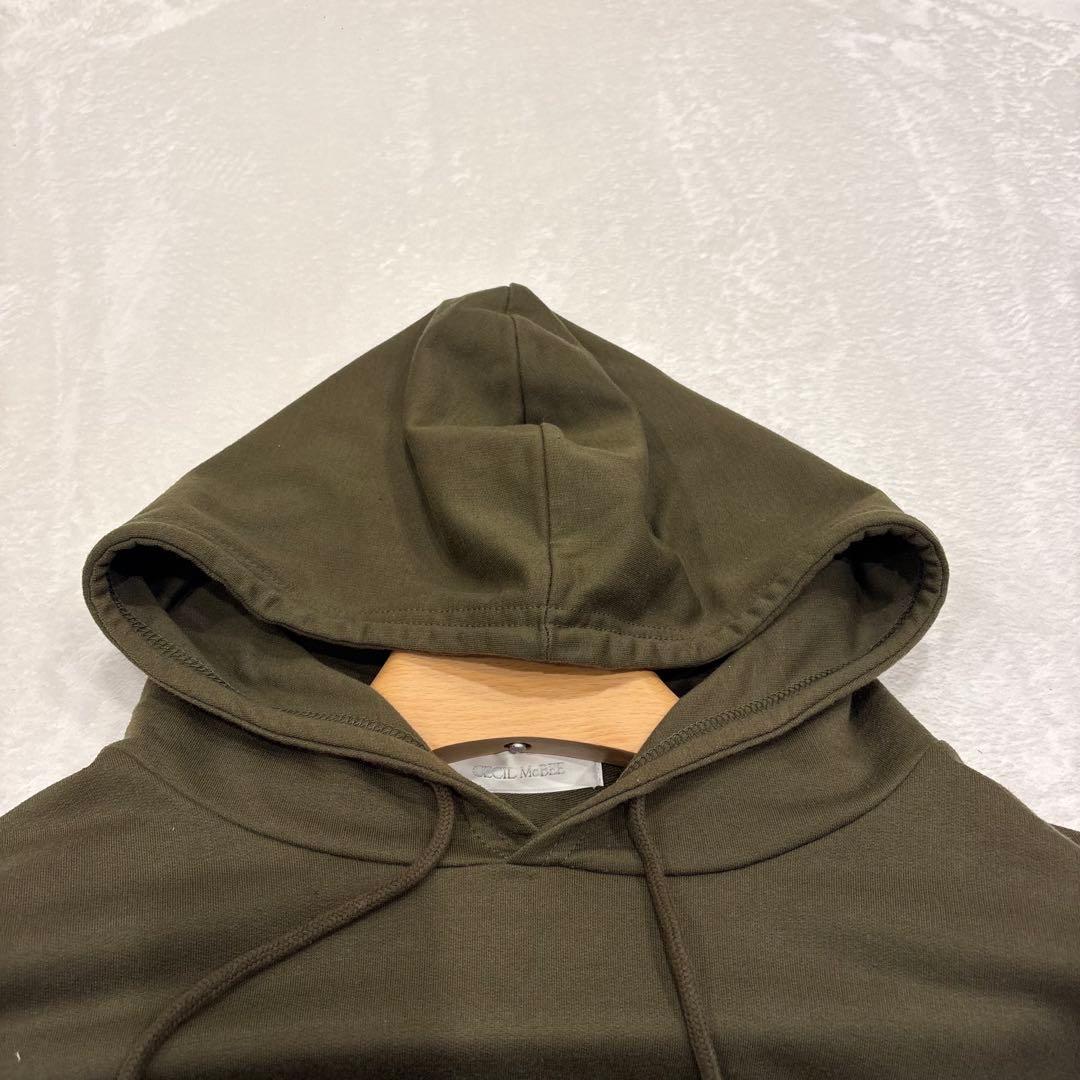 .セシルマクビー　Tシャツワンピース　半袖　フード　カーキ 緑　M チュニック 11