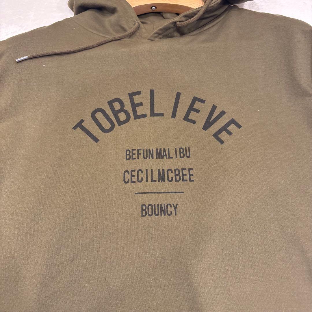 .セシルマクビー　Tシャツワンピース　半袖　フード　カーキ 緑　M チュニック 6