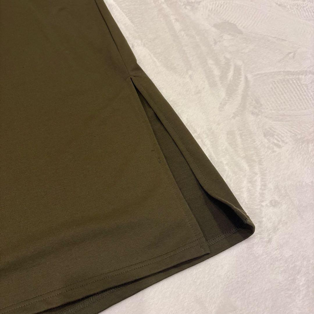 .セシルマクビー　Tシャツワンピース　半袖　フード　カーキ 緑　M チュニック 8