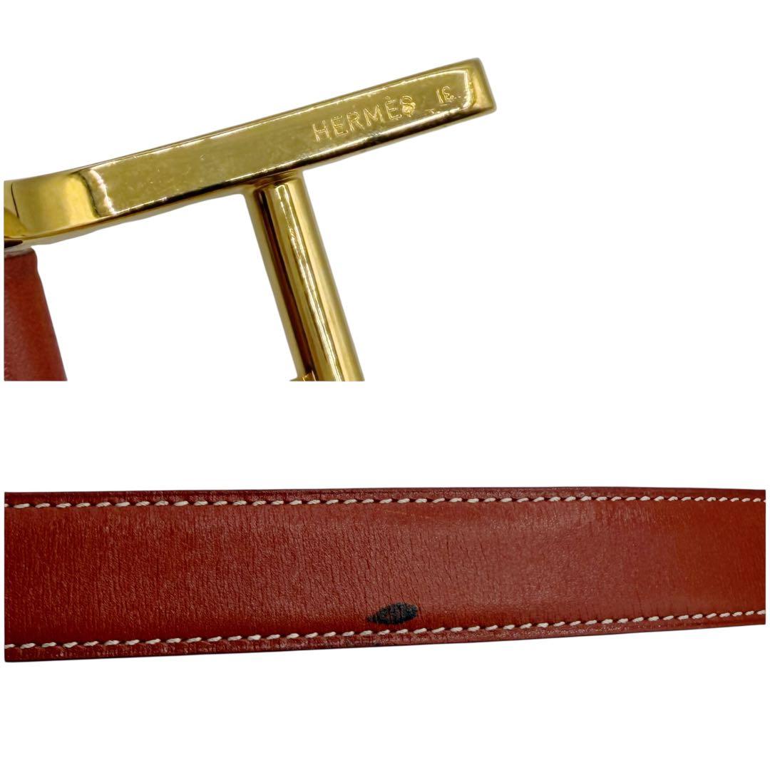 ⭐️良品⭐️エルメス アピ ベルト 72 ブラウン ゴールドバックル 10