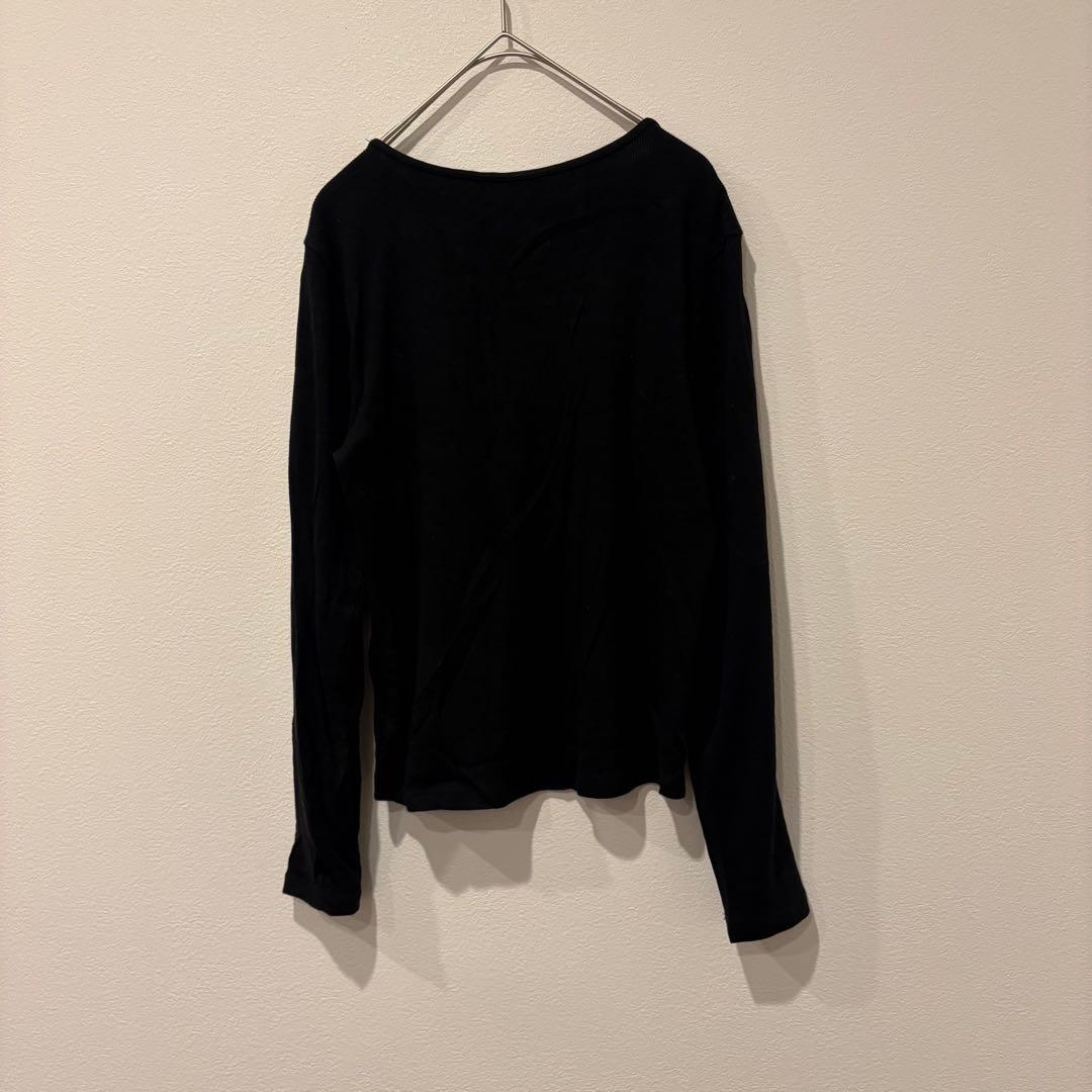 H &M 長袖カットソー リブ 黒　ブラック 無地 シンプル ストレッチ M 5