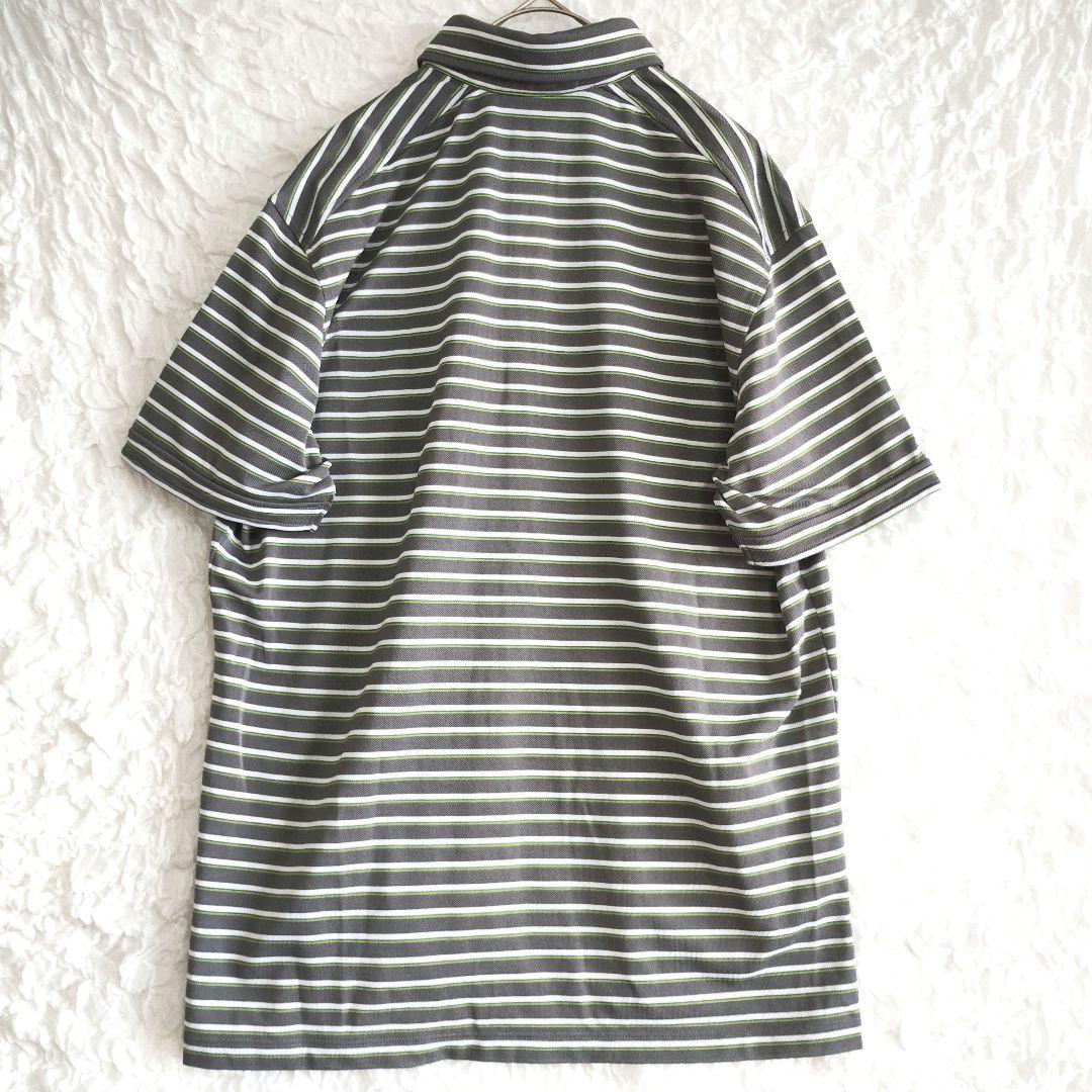 UNIQLO グレー ストライプ ドライメッシュシャツ L 新品タグ付き 4