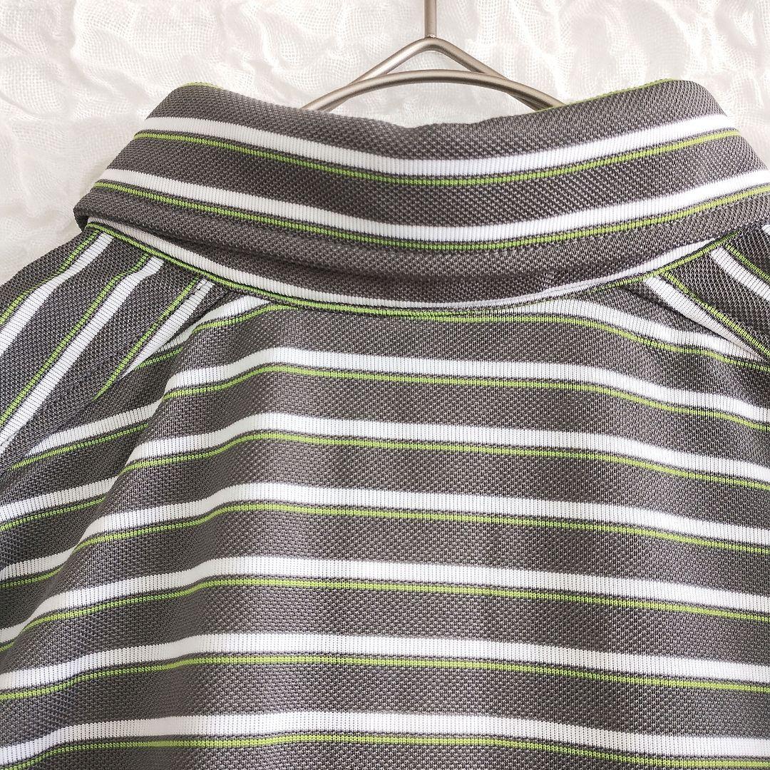UNIQLO グレー ストライプ ドライメッシュシャツ L 新品タグ付き 5
