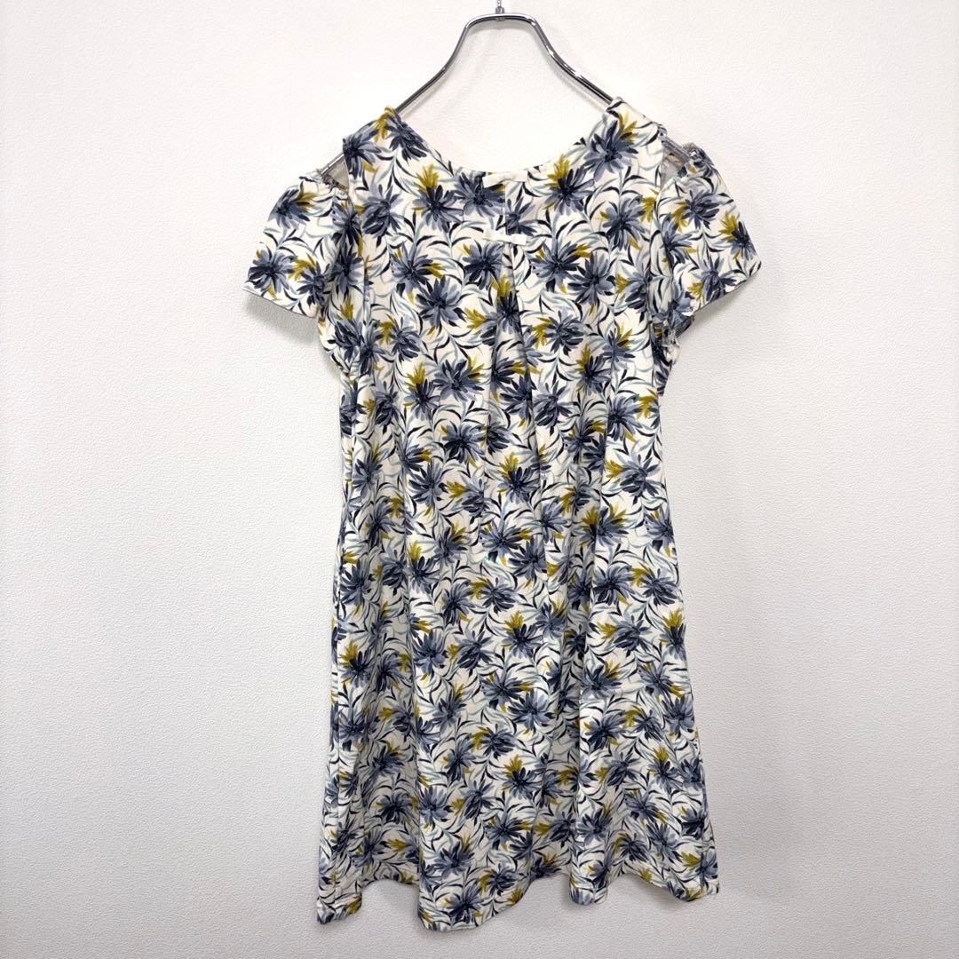 Feroux フェルゥ花柄 半袖ひざ丈ワンピース膝上 Mサイズd677 11