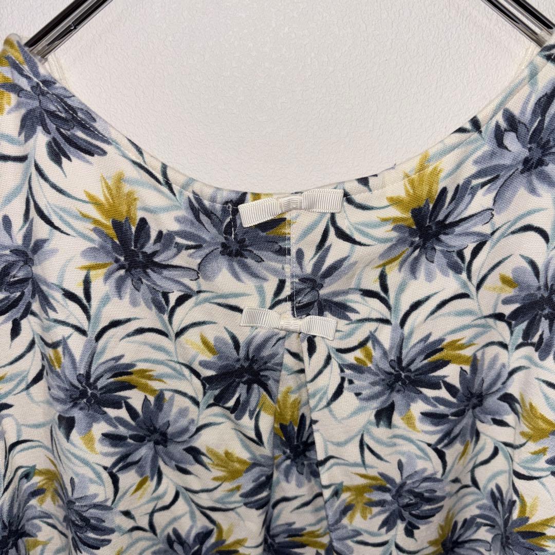 Feroux フェルゥ花柄 半袖ひざ丈ワンピース膝上 Mサイズd677 12