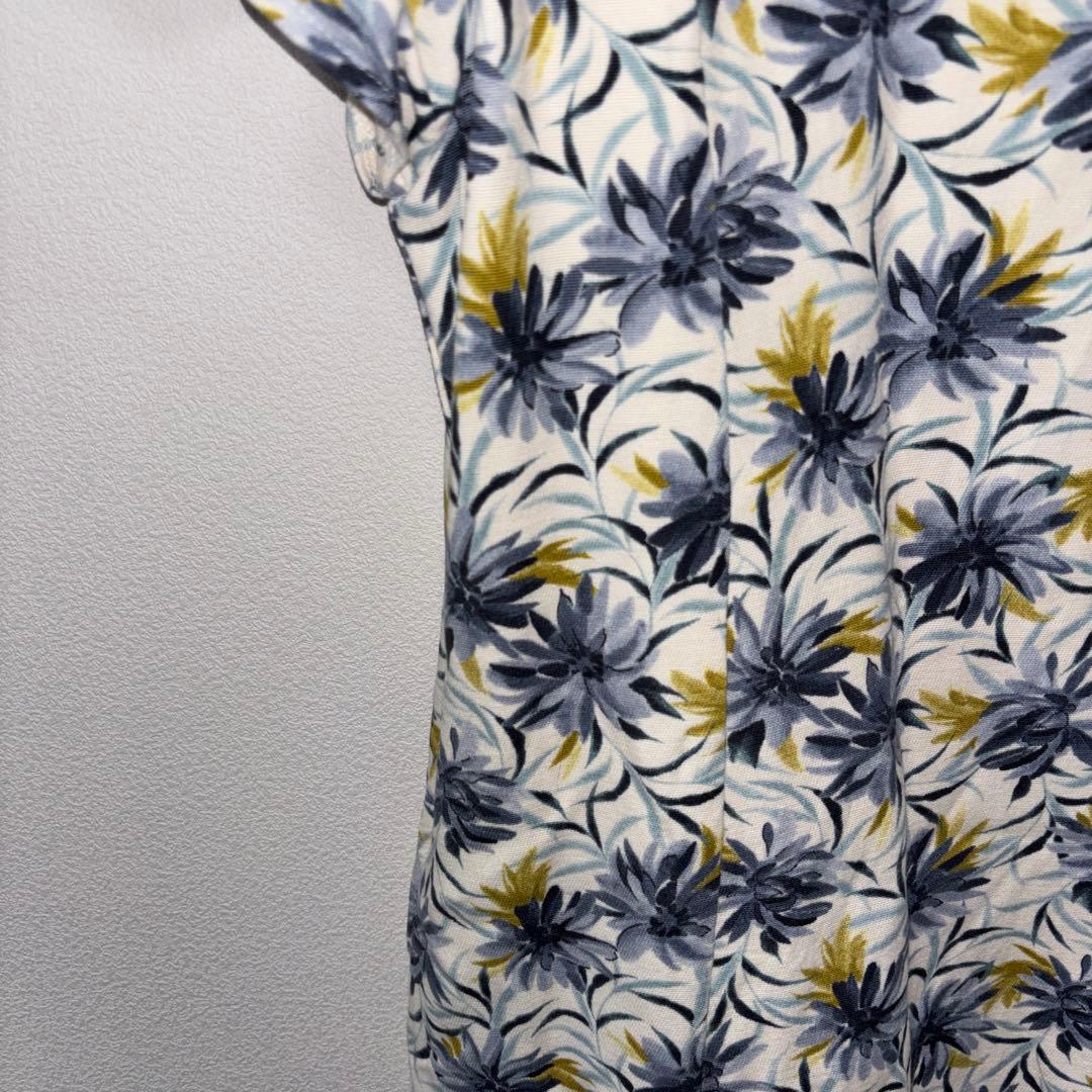 Feroux フェルゥ花柄 半袖ひざ丈ワンピース膝上 Mサイズd677 5