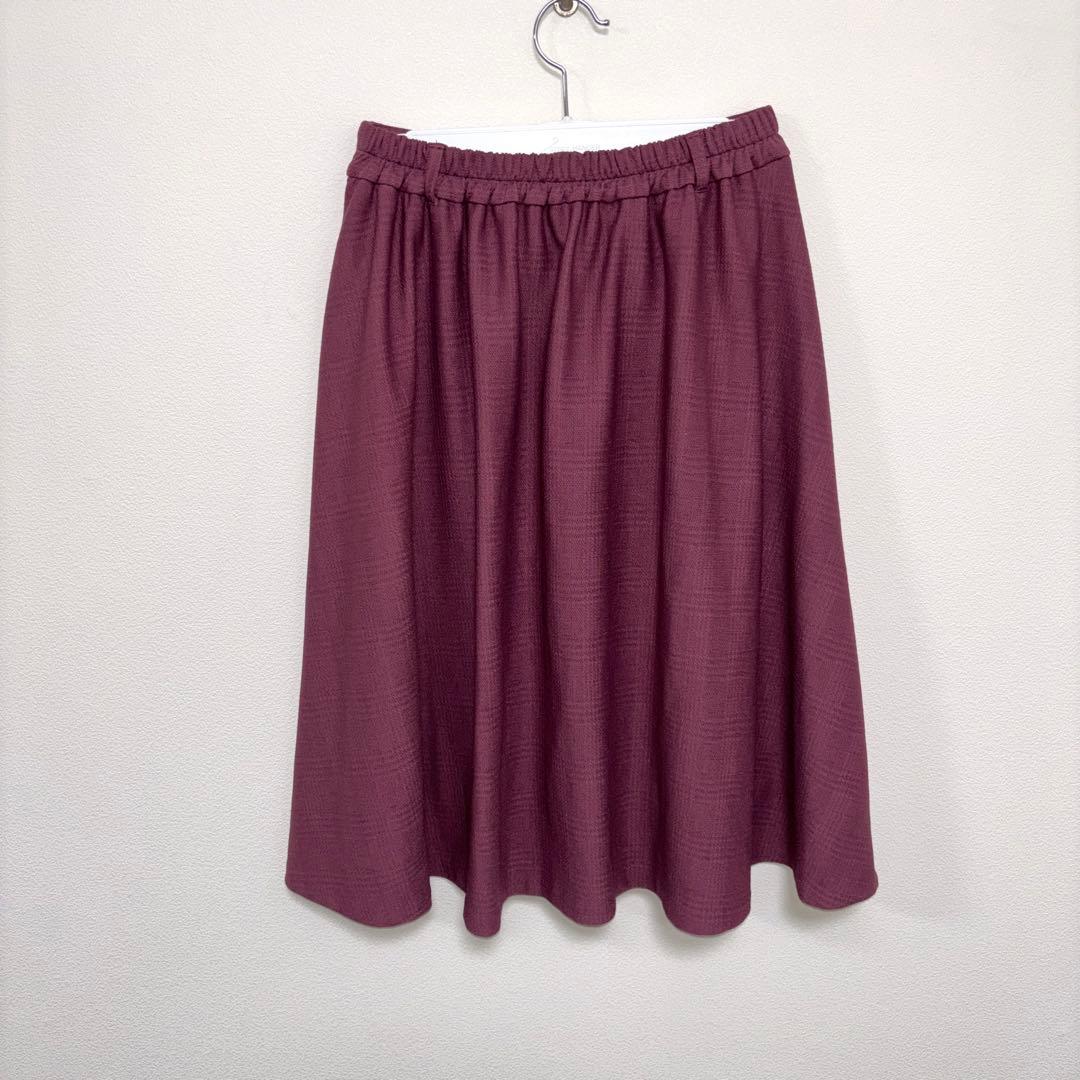 GLACIER パープル 厚手フレアスカート ひざ丈　d742 12