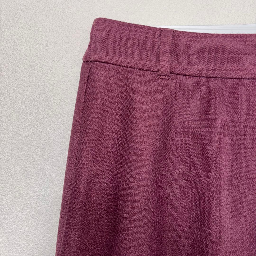 GLACIER パープル 厚手フレアスカート ひざ丈　d742 4