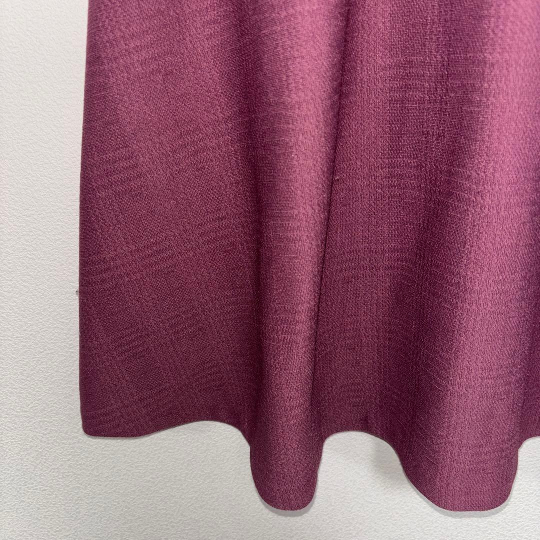 GLACIER パープル 厚手フレアスカート ひざ丈　d742 6