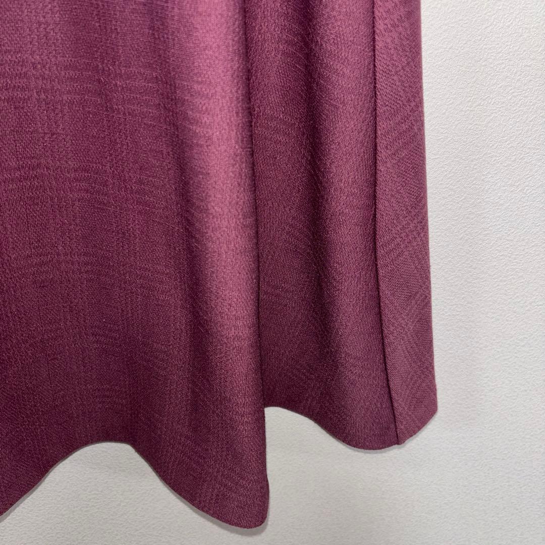 GLACIER パープル 厚手フレアスカート ひざ丈　d742 9