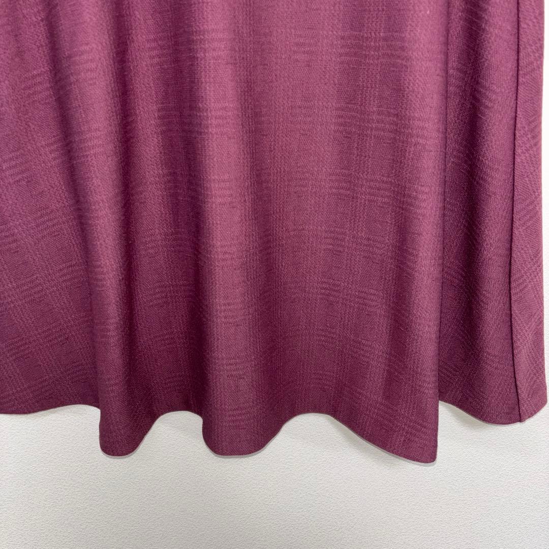 GLACIER パープル 厚手フレアスカート ひざ丈　d742 10