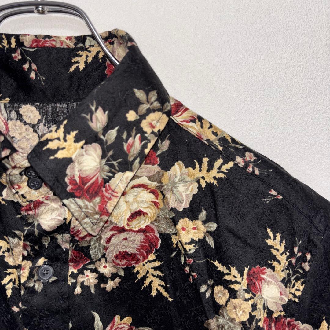 agate 花柄 半袖シャツ Lサイズ ブラックアロハ d761 7