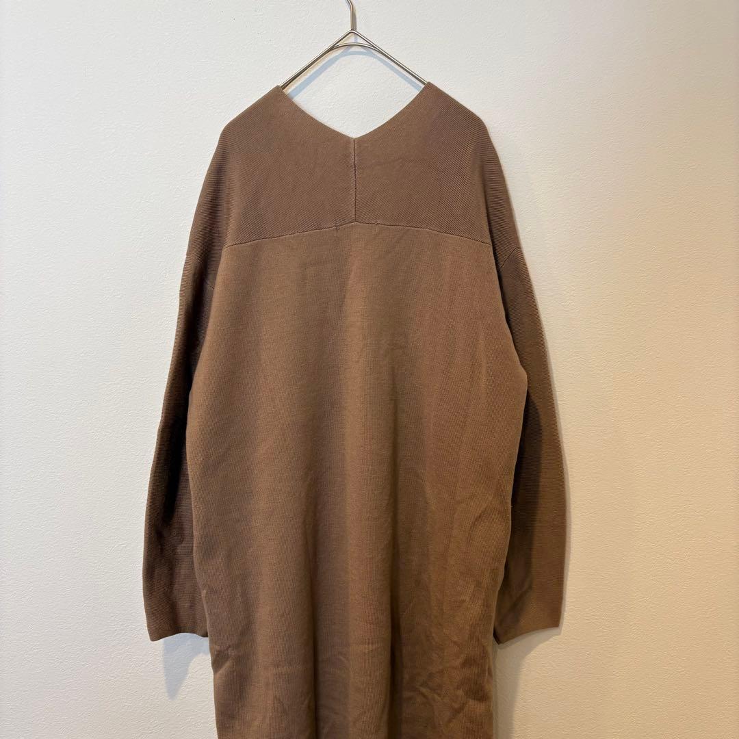 ビューティーアンドユース ニットワンピース 長袖　ロング ブラウン 茶色　M 6