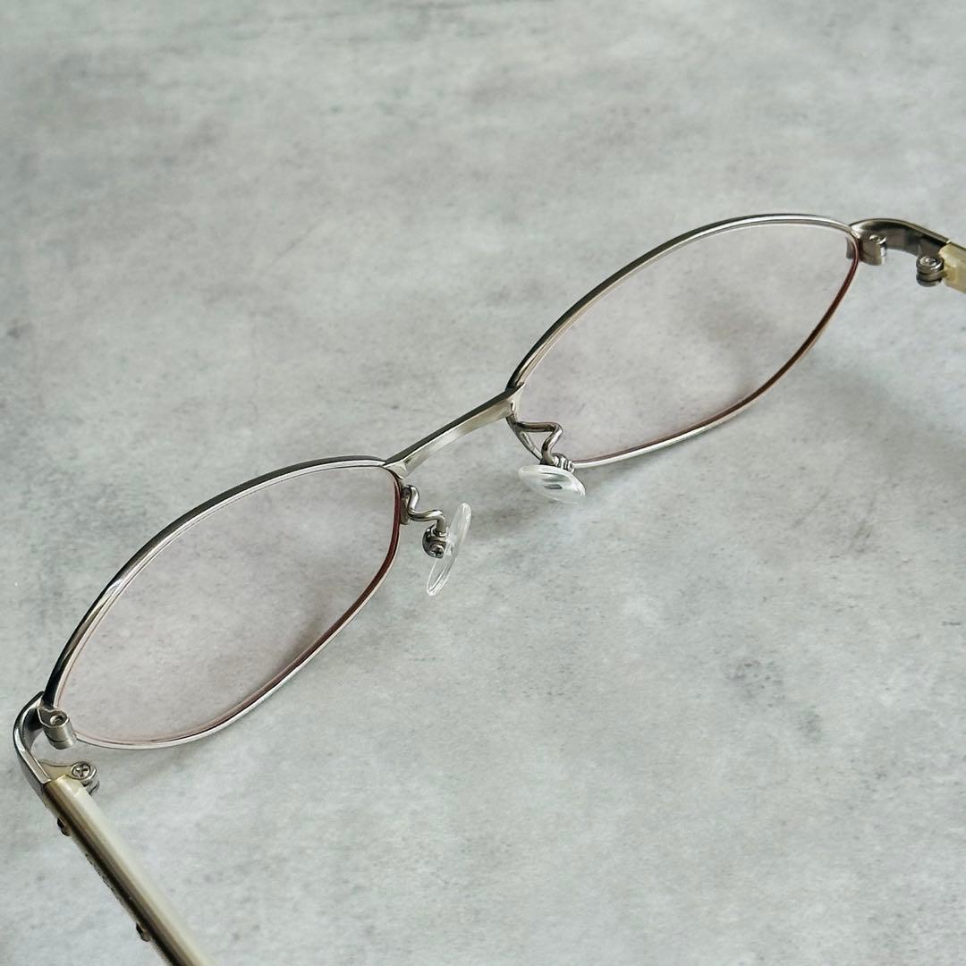 GUCCI ロゴ　スタッズ　シルバーフレーム　チタン　メガネ 7