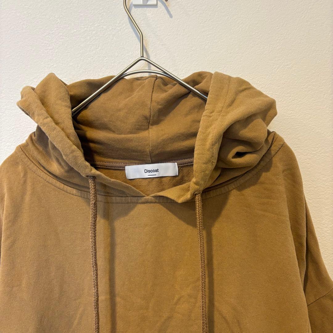 ディスコート パーカー フード プルオーバー バルーン袖 茶色　ブラウン　無地 2