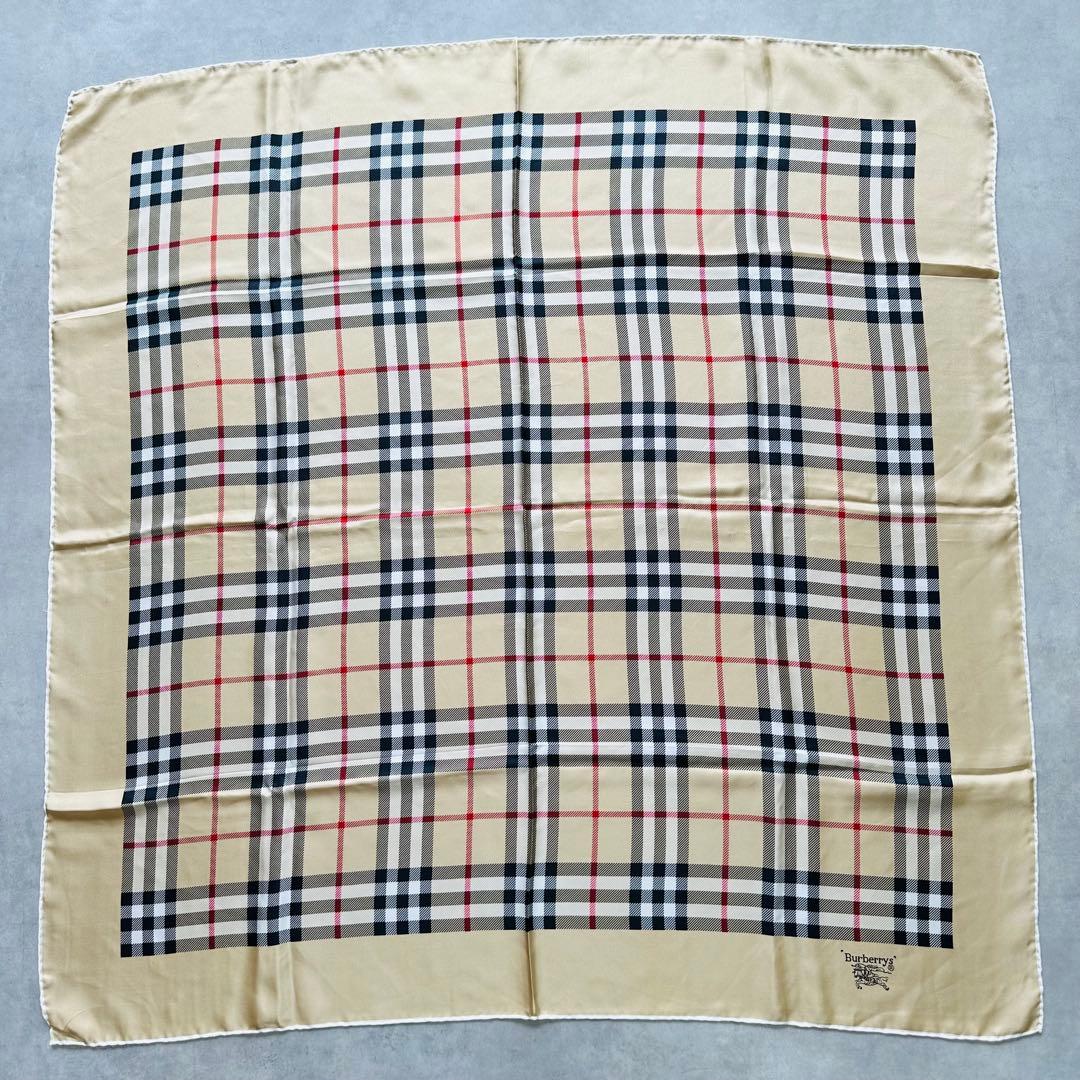 BURBERRY ノバチェック　ホースロゴ　スカーフ　シルク