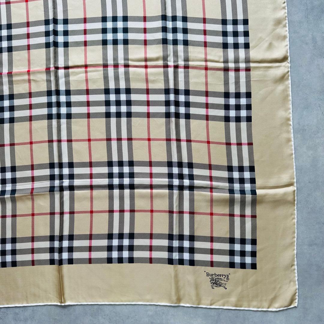 BURBERRY ノバチェック　ホースロゴ　スカーフ　シルク 4