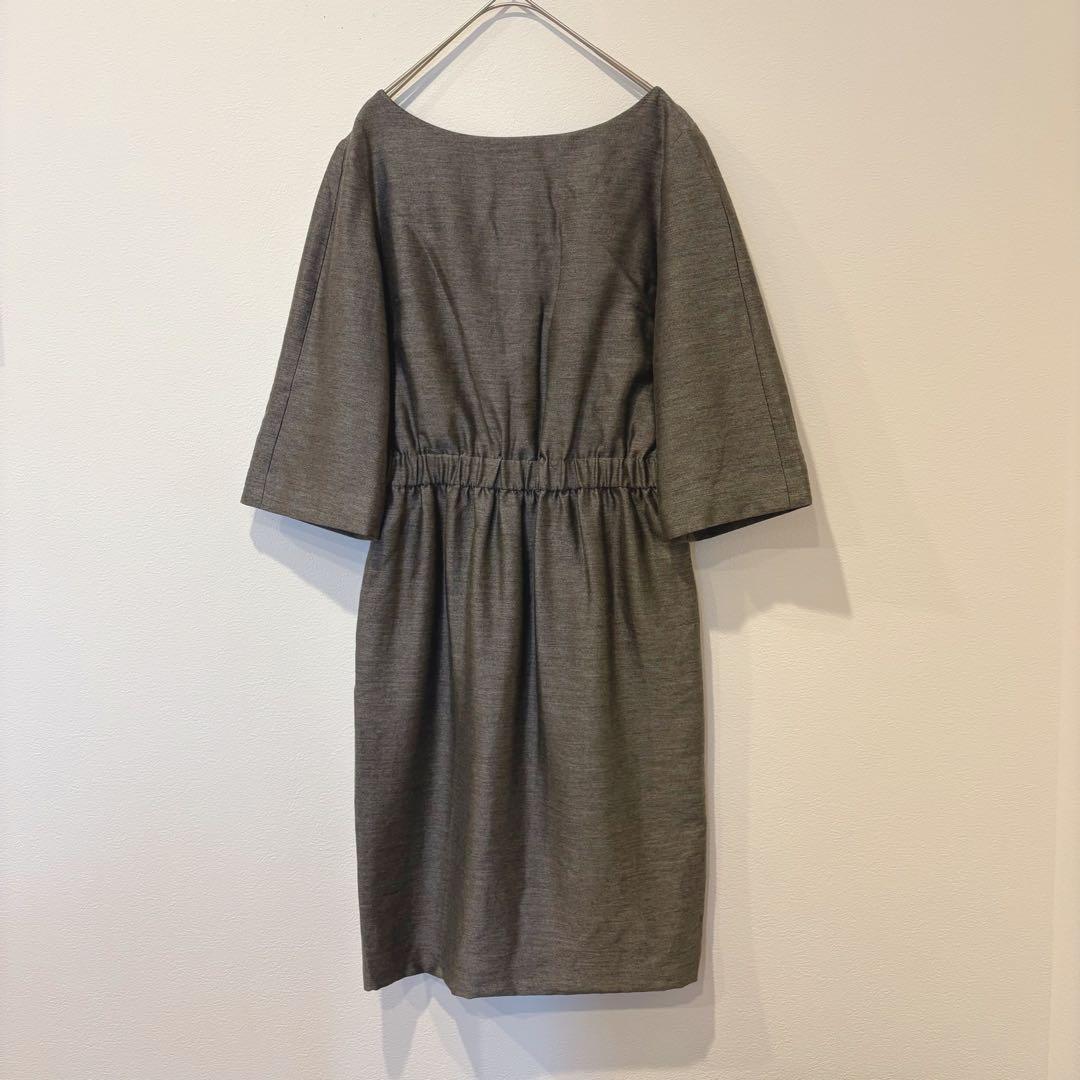 メルチェリアドレステリア 膝丈ワンピース ウール 日本製 グレー 灰色　38 M