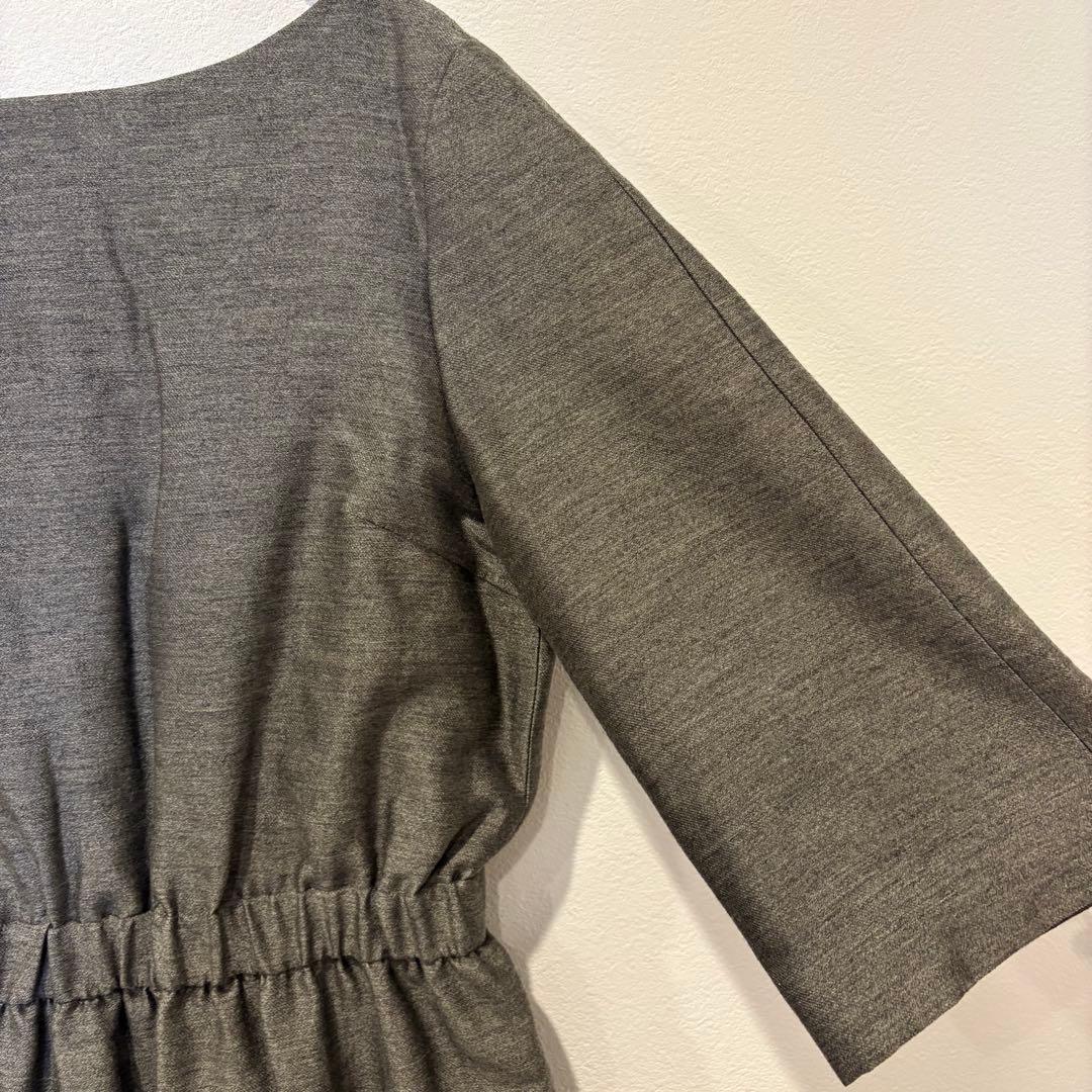 メルチェリアドレステリア 膝丈ワンピース ウール 日本製 グレー 灰色　38 M 4