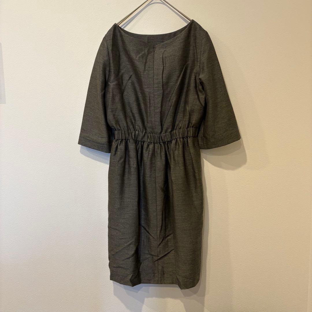 メルチェリアドレステリア 膝丈ワンピース ウール 日本製 グレー 灰色　38 M 5