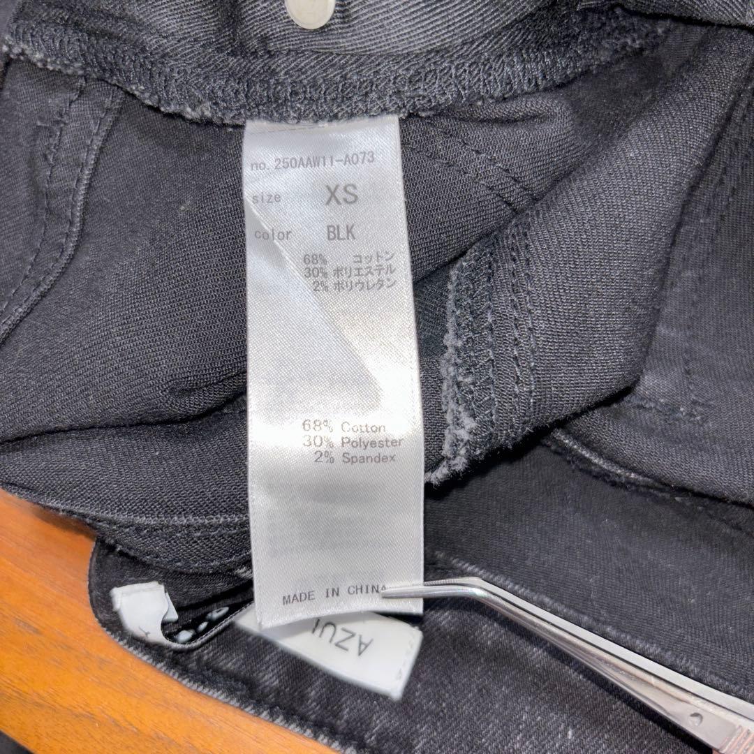 AZUL BY MOUSSY ブラックスキニーダメージ加工デニム XS d779 15