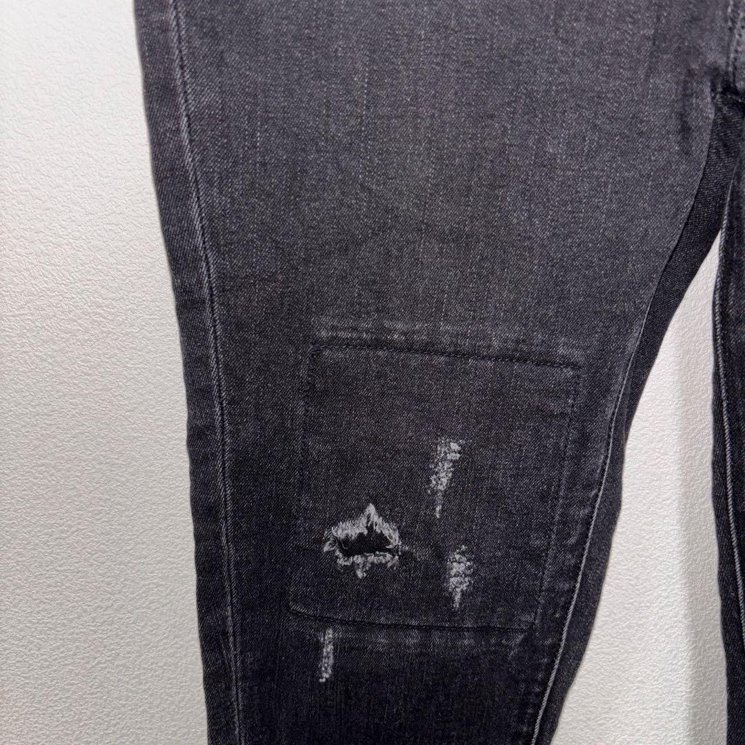 AZUL BY MOUSSY ブラックスキニーダメージ加工デニム XS d779 5