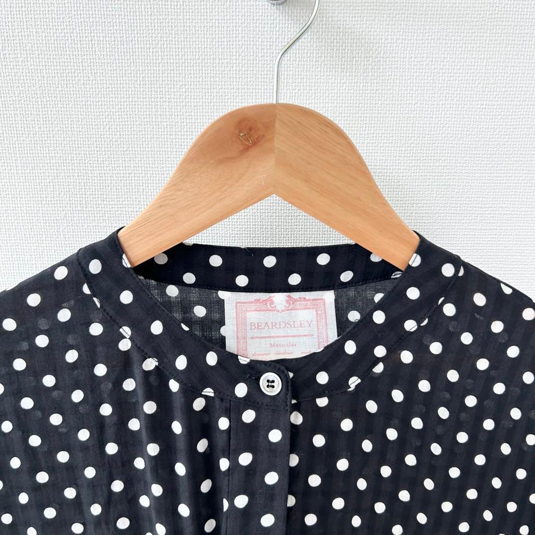 BEARDSLEY ビアズリー　ドットギャザーワンピース　ブラック　2 3