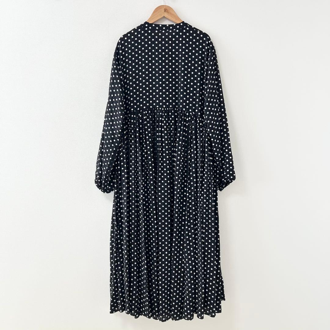 BEARDSLEY ビアズリー　ドットギャザーワンピース　ブラック　2 6