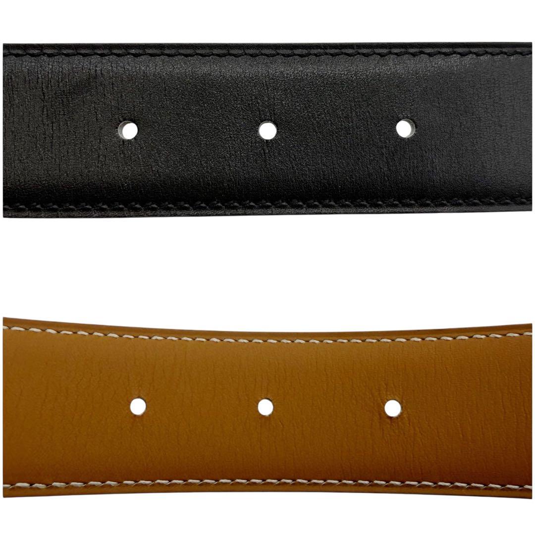⭐️美品⭐️ エルメス レザー ベルト 70 ブラック ブラウン 8