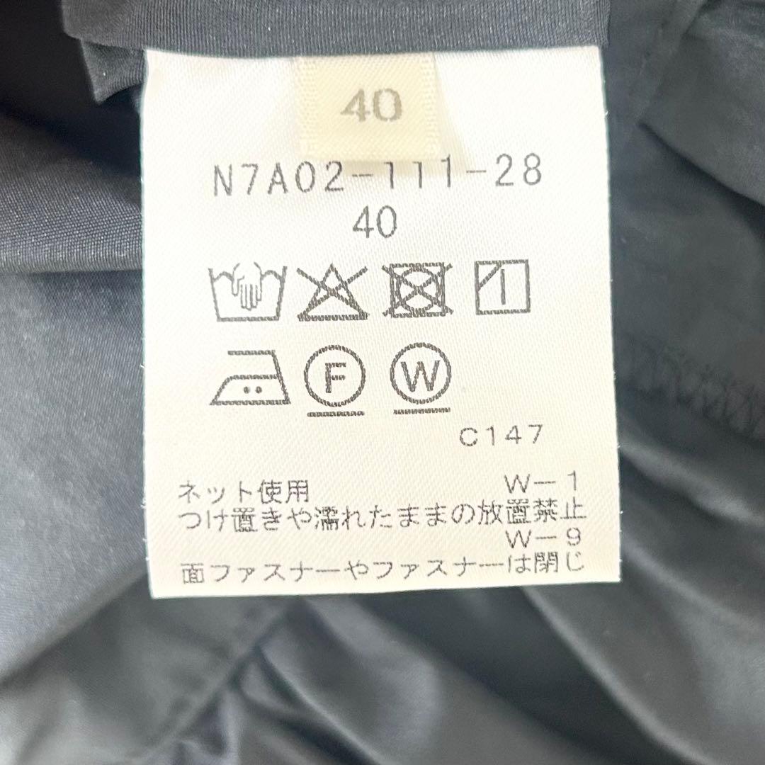 美品✨EPOCA　エポカ　マイクロタフタ　フリルブルゾン　ネイビー　40 7