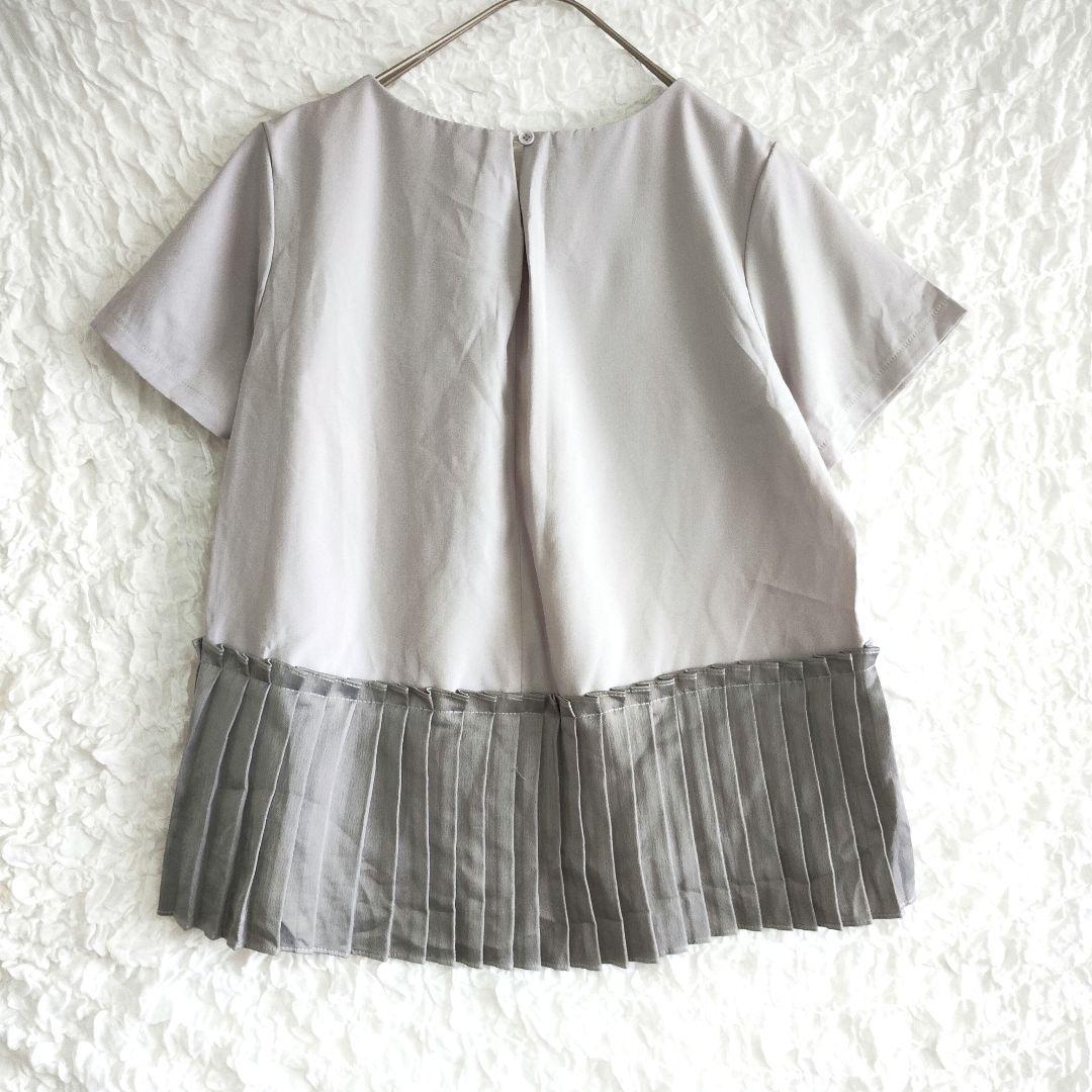 titivite ティティベイト グレー 半袖 ブラウス L プリーツデザイン 2