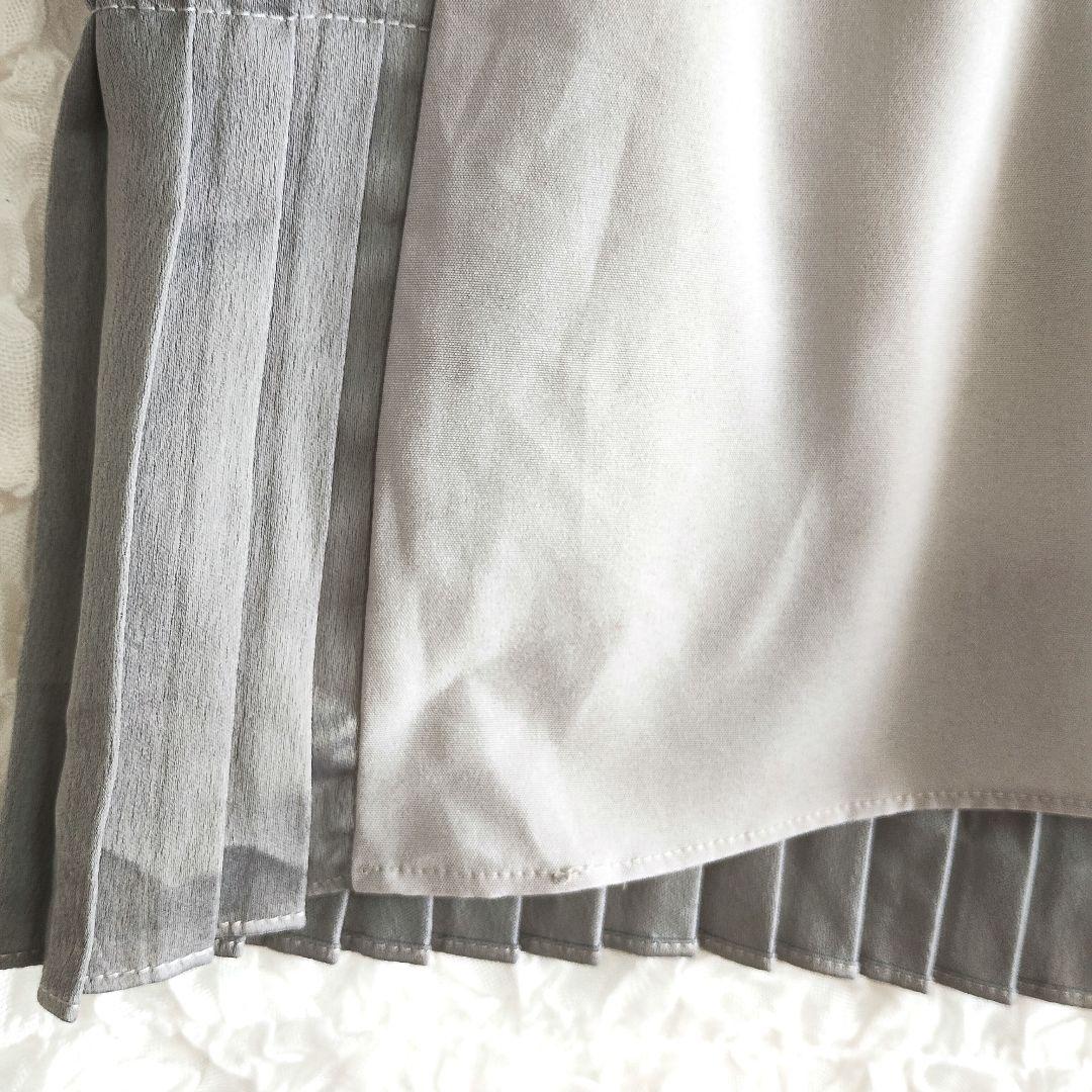 titivite ティティベイト グレー 半袖 ブラウス L プリーツデザイン 4