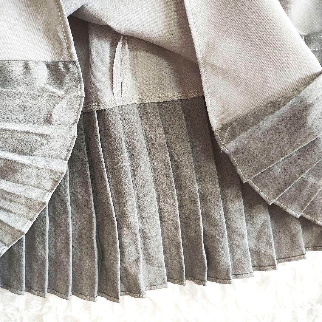 titivite ティティベイト グレー 半袖 ブラウス L プリーツデザイン 5