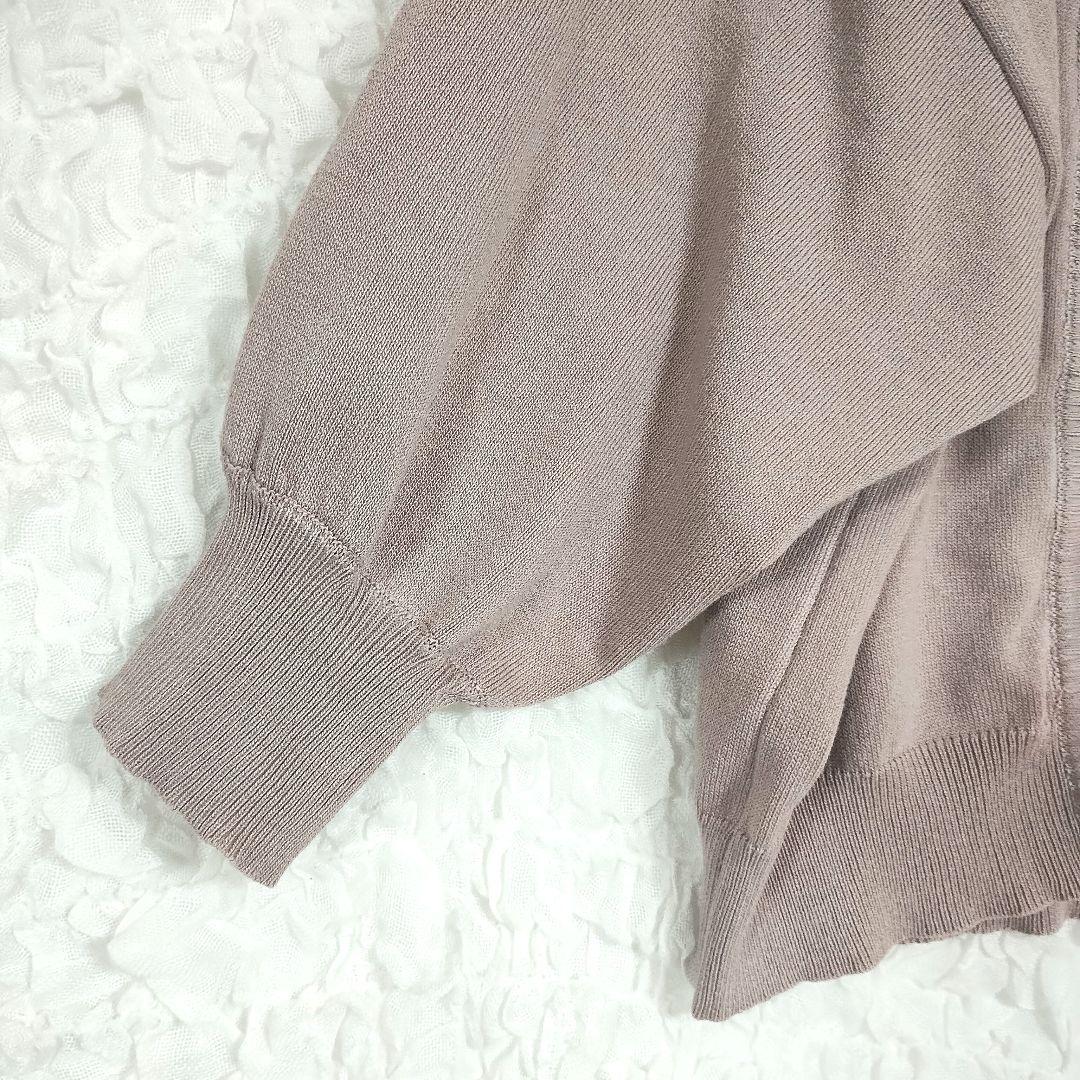 ミッシュマッシュ 薄紫 ニットカーディガン バルーンスリーブ M 2