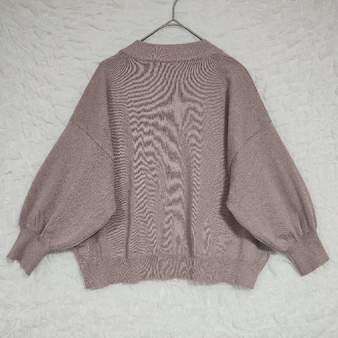 ミッシュマッシュ 薄紫 ニットカーディガン バルーンスリーブ M 5