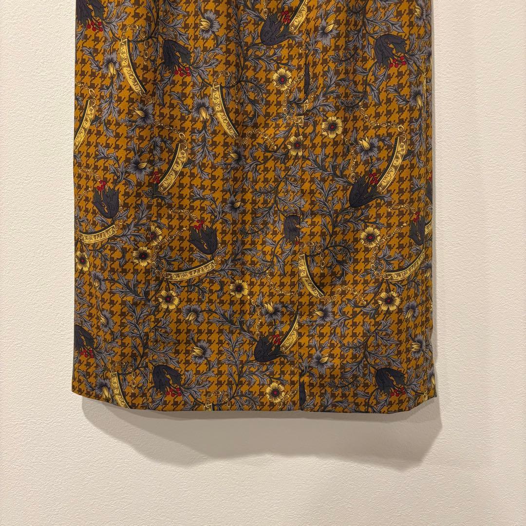 レナウン アデンダ　スカート ペイズリー 総柄 ミモレ丈 マスタード M相当 3