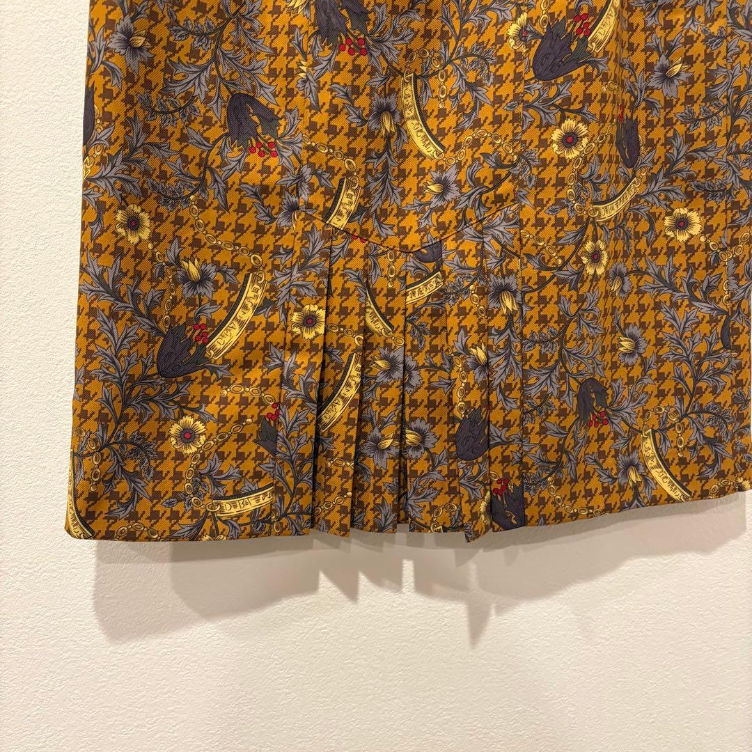 レナウン アデンダ　スカート ペイズリー 総柄 ミモレ丈 マスタード M相当 5