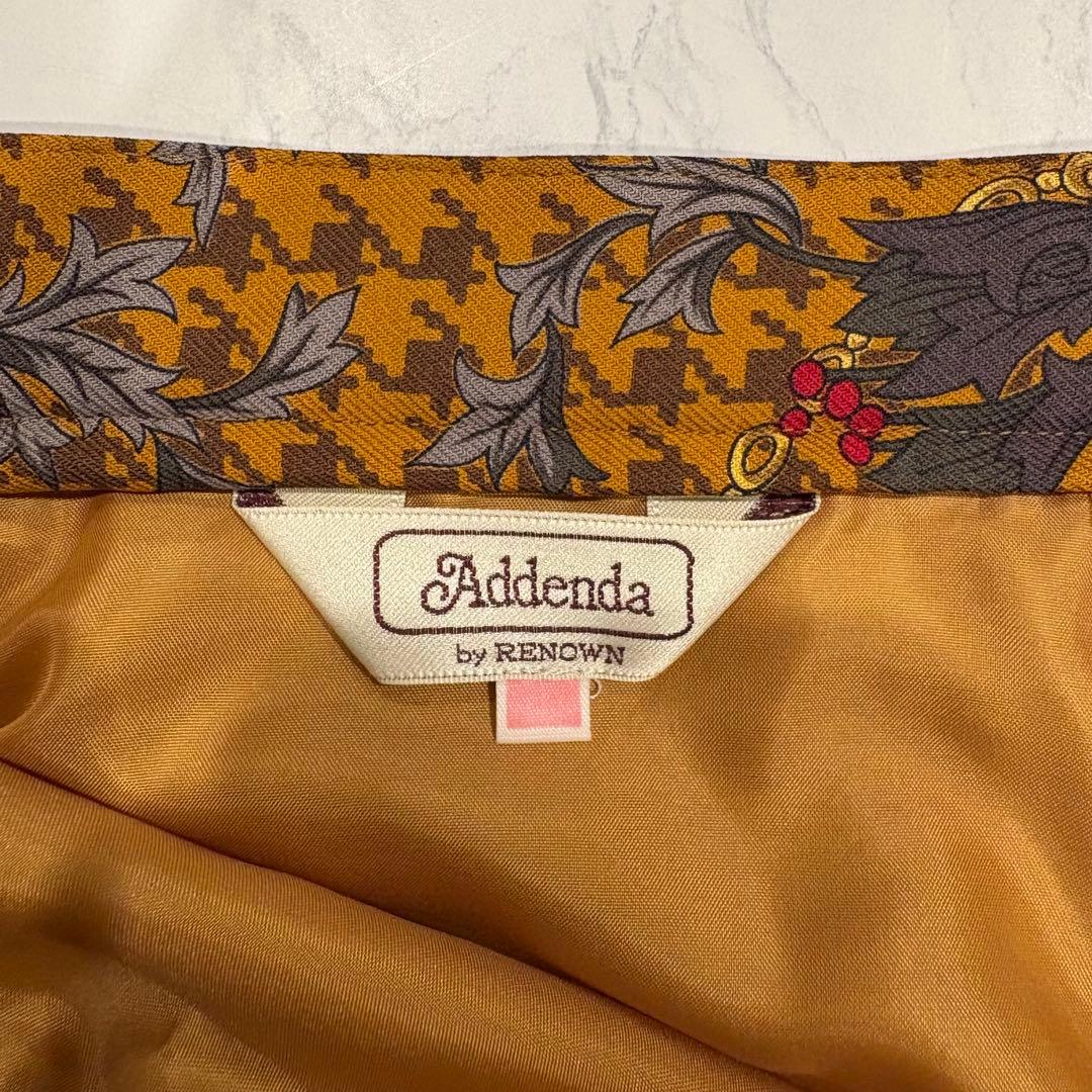 レナウン アデンダ　スカート ペイズリー 総柄 ミモレ丈 マスタード M相当 8