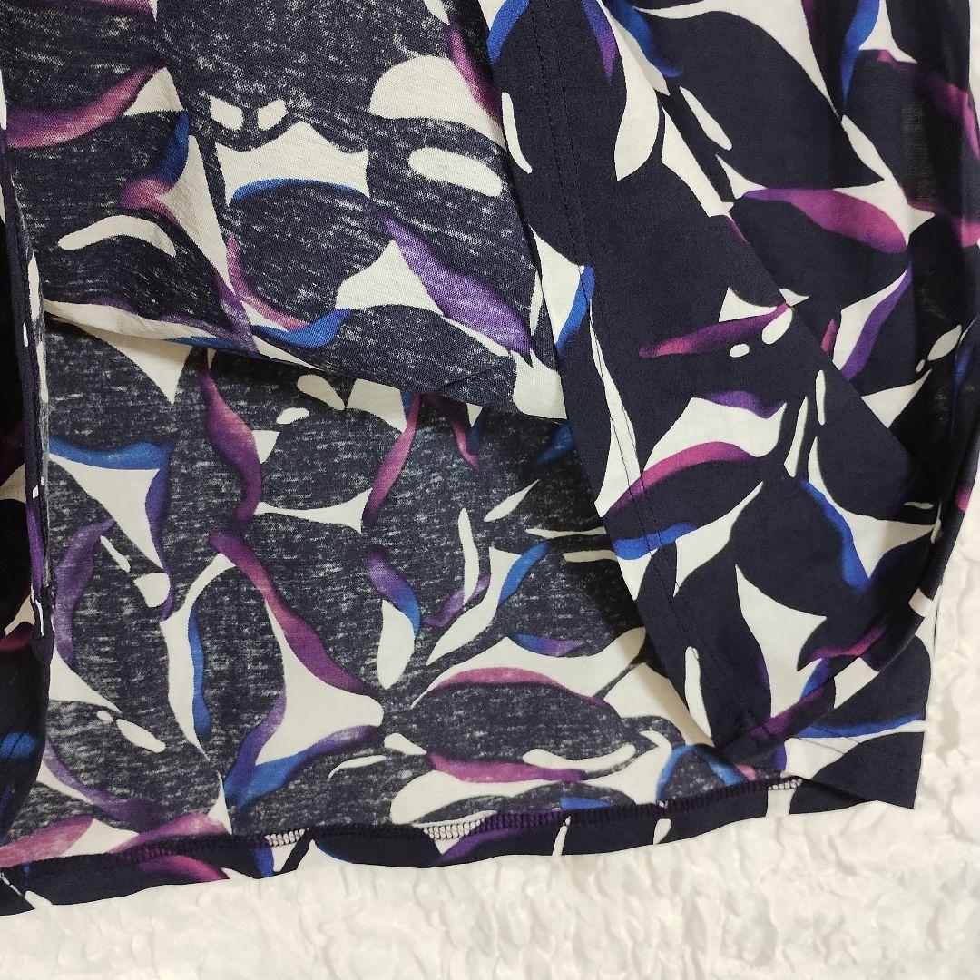 SEIZE 葉柄 半袖チュニック L軽やか カジュアル 春夏 4