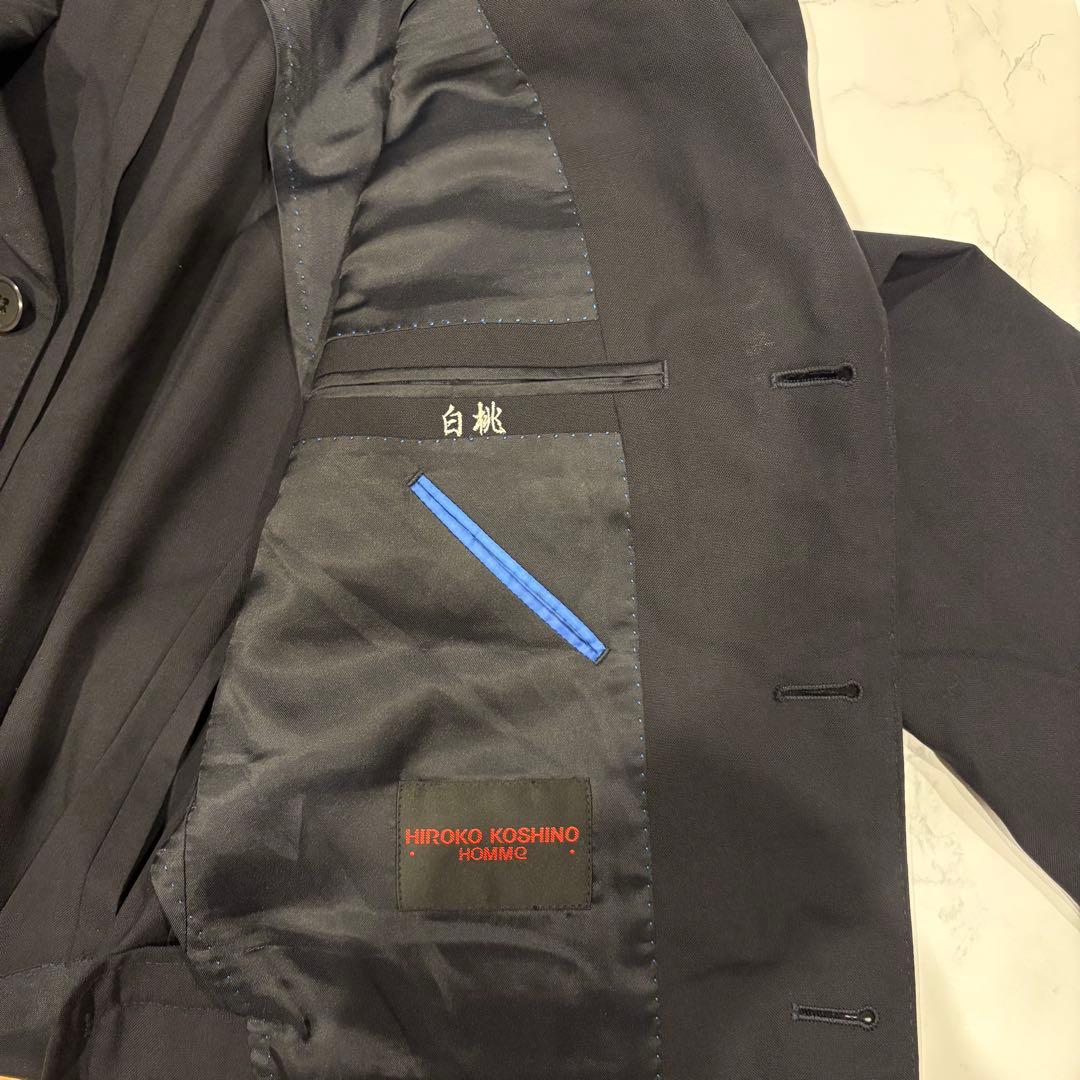 ヒロココシノ テーラードジャケット スーツ 黒 ブラック　ウール M 高級 8